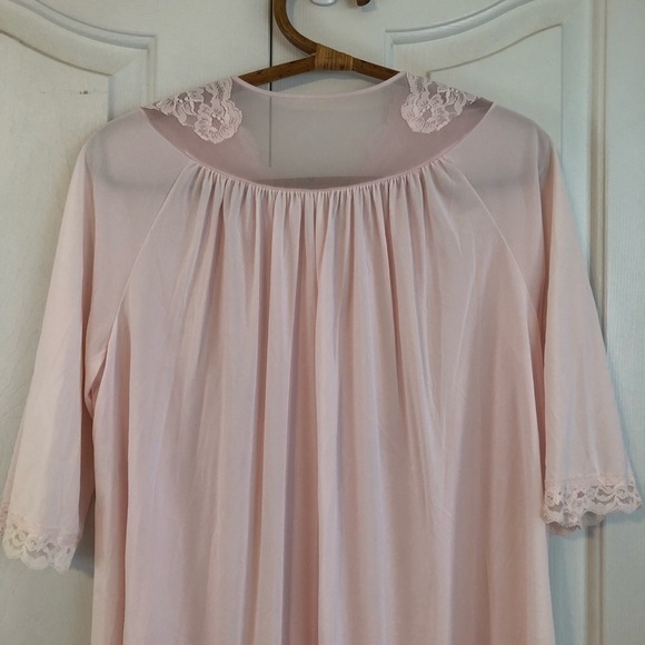 Vintage Shadowline Pink Lace Embroidered Floral Robe Size Small - Picture 6 of 8